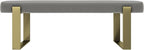VANT Upholstered Bed Bench - Zigrino Mineral - Burnished Brass - Contemporary Modern, Bedroom Bench Seat, Hallway, or Entryway