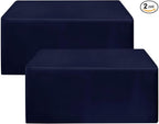 HolidayIdeas Fitted Table Covers for 6 Foot Tables - 72 x 30 Inch - 2 Pack Rectangle Navy Table Clothes Polyester Fabric Table Cover for Folding Table, Parties, Holiday Dinner, Wedding, Trade Show