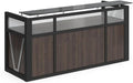 NBF Modern Reception Desk with Counter, Front Desk, Retail Checkout Counter, Office, Lobby, Salon, Store, 87" W x 30" D, Walnut