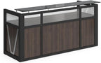 NBF Modern Reception Desk with Counter, Front Desk, Retail Checkout Counter, Office, Lobby, Salon, Store, 87" W x 30" D, Walnut