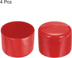 uxcell 4pcs Rubber End Caps 56mm ID Vinyl Round End Cap Cover Screw Thread Protectors Red, 40mm Height