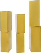 6Pcs Metal Pedestal Stand for Party, Large Gold Cake Stand, Pedestal Display Plinth Pillars for Wedding Ceremony Birthday Party Art Decor, Column Decorative Cube for Wedding Dessert Table Display