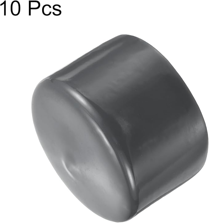 uxcell 10pcs Rubber End Caps 80mm ID Vinyl Round End Cap Cover Screw Thread Protector Dark Grey