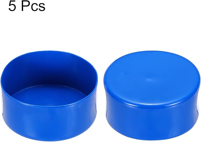 uxcell 5pcs Rubber End Caps 100mm(4 Inch) ID Vinyl PVC Round Tube Bolt Cap Cover Screw Thread Protectors Blue