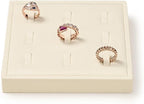 Oirlv Microfiber 9 Slots Jewelry Ring Display Tray Ring Display Organizer Tray(Beige)
