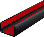 Rubber Edge Trim, Self Adhesive U Channel Edge Trim, Big Size U Shaped Trim, Edge Banding for Plywood, Woods, Shelf, Cabinet, Countertop, Size 1/2", Length 20Ft, Black