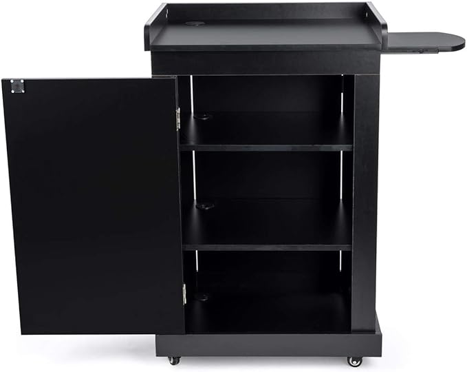 Displays2go Rolling Podiums with Adjustable Shelves – Black (OLILCTMMSBK)