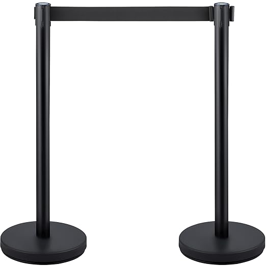 VEVOR Crowd Control Stanchions, 6-Pack Crowd Control Barriers with 3PCS 6.5FT Retractable Belts, Stanchion Posts Queue Pole for Crowd Control Barriers, Easy Assembly