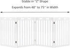 unipaws 29.5'H Free Standing Tall Wooden White Dog Cat Gate, Foldable Pet Fence for Doorway, Stairs, Indoor Use