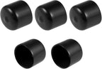 uxcell 5pcs Rubber End Caps 26mm ID Vinyl Round Tube Bolt Cap Cover Screw Thread Protectors Black
