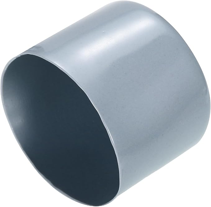 uxcell 4pcs Rubber End Caps 50mm ID Vinyl Round Tube Bolt Cap Cover Screw Thread Protectors Grey, 40mm Height