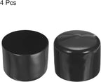 uxcell 4pcs Rubber End Caps 57mm ID Vinyl Round End Cap Cover Screw Thread Protectors Black, 40mm Height