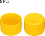 uxcell 5pcs Rubber End Caps 75mm(3 Inch) ID Vinyl PVC Round Tube Bolt Cap Cover Screw Thread Protectors Yellow