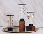 GISELA D 4Pcs Black Metal Earring T Bar Stand Retail Display Holders for Show, Jewelry Online Stores Photography Display Props (Black 4pcs)