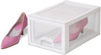 Sterilite 24-Pack 6 Quart Stacking Drawer, Clear Storage Closet Organizer, White Frame - Stackable Modular Plastic Drawers for Clothes, Accessories, Craft Supplies, Shoes or Linens