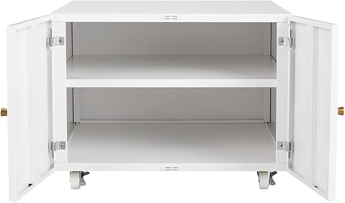 Print Mobile Printer Stand, Rolling Filing Cabinet, Lateral Office Filing Cabinet fits A4 or Letter Size for Home Office (White, H17.72)