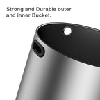 71 Liter / 18.8 Gallon Commercial Open Top Trash Can, Big Capacity, Brushed Stainless Steel (Black)