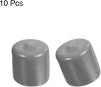 uxcell 10pcs Rubber End Caps 26mm ID Vinyl Round End Cap Cover Screw Thread Protector Light Grey