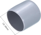 uxcell 5pcs Rubber End Caps 30mm ID PVC Vinyl Round Tube Bolt Cap Cover Screw Thread Protectors Grey