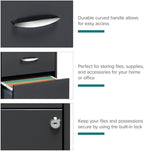 Scranton & Co 3-Drawer Contemporary Metal Filing Cabinet in Charcoal