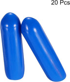 uxcell 20pcs Rubber End Caps 3mm(1/8") ID Vinyl PVC Round Tube Bolt Cap Cover Screw Thread Protectors Blue