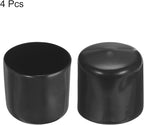 uxcell 4pcs Rubber End Caps 44mm ID Vinyl Round End Cap Cover Screw Thread Protectors Black, 40mm Height