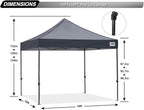 ABCCANOPY Patio Pop Up Canopy Tent 10x10 Commercial-Series (Dark Gray)