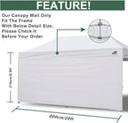 Eurmax USA Instant Canopy SunWall Camping Tent Tarp Shelter 10x20, Orange Sidewall Only