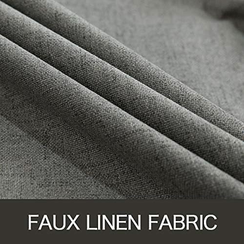 MIULEE Linen Blackout Curtains and Drapes 100% Room Darken Thermal Insulated Grommet Window Panels with Coating 2 PCs W 42 x L 84 inches Dark Grey