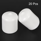 uxcell 20pcs Rubber End Caps 24mm ID Vinyl Round End Cap Cover Screw Thread Protectors White