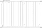 Fairy Baby Easy Step Safety Gates for Doorways Extra Wide Pet Gate for Dogs, 43.5 Inch to 48 Inch with Pressure Mounted Extention Kit, White