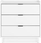 Prepac Simply Modern Nightstand Bedside Table, White Nightstand for Bedroom, End Table with 3 Drawers 26.5" W x 26.75" H x 16" D
