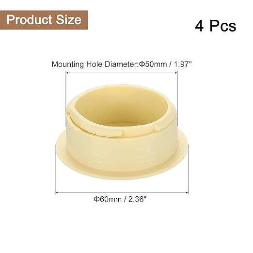 uxcell 4 Pcs Desk Grommet, 1.97 inch 50mm Desk Cable Hole Cover Wire Hole Insert for Home Office Table Cabinet Cord Organizer, Beige
