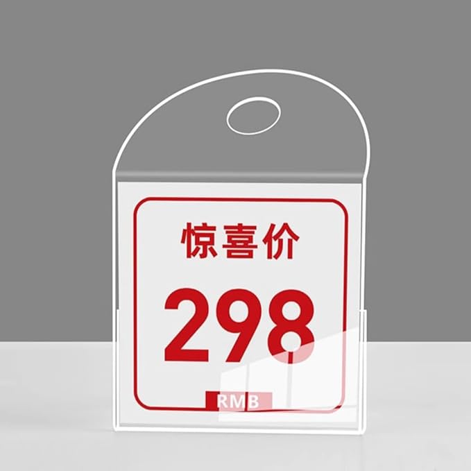 10 Pack Label Holder Price Tag Displays Sign Holder Data Card Holder Ads Display Stand for Retail Store Clothing Price Tag (L 100*100*55mm/3.94*3.94*2.17inches)