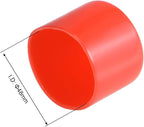 uxcell 4pcs Rubber End Caps 48mm ID Vinyl Round End Cap Cover Screw Thread Protectors Red, 40mm Height