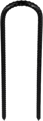 U Shaped Trampoline Stakes, Black Steel, 12 Inch, 20 Pack, Ground Anchors for Tents, Position Kits, Fences