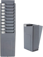 Time Cards Rack, Expand Time Card Holder with 10 Slots Plastic Wall Mount Time Cards Holder Racks with Screw for Office,Factory to Record Attendance Time Indoor,Outdoor