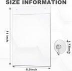 Suzile 12 Pcs Acrylic Window Sign Holder Hanging Acrylic Holder 8.5 x 11 Inch Office Door Signs with Suction Cup Hooks Hangers for Office School Home Store Restaurant