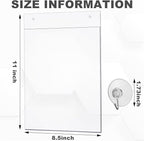 Suzile 2 Pcs Acrylic Window Sign Holder Hanging Acrylic Holder 8.5 x 11 Inch Office Door Signs with Suction Cup Hooks Hangers for Office School Store Restaurant Home