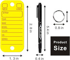 500 Pcs PVC Tags with Labels and Rings, Car Key for Organization, Identifiers, and Luggage Tags with 4 Pcs Markers, Plastic Keychain Tags for Car, Truck, and Dealer Use