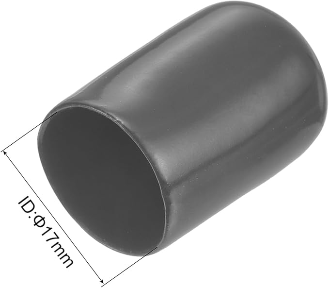uxcell 10pcs Rubber End Caps 17mm ID Vinyl Round End Cap Cover Screw Thread Protector Dark Grey