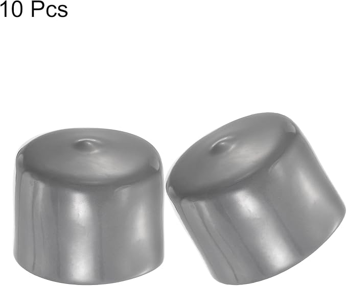 uxcell 10pcs Rubber End Caps 53mm ID Vinyl Round End Cap Cover Screw Thread Protectors Dark Grey