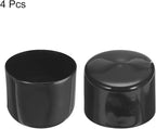 uxcell 4pcs Rubber End Caps 59mm ID Vinyl Round End Cap Cover Screw Thread Protectors Black, 40mm Height
