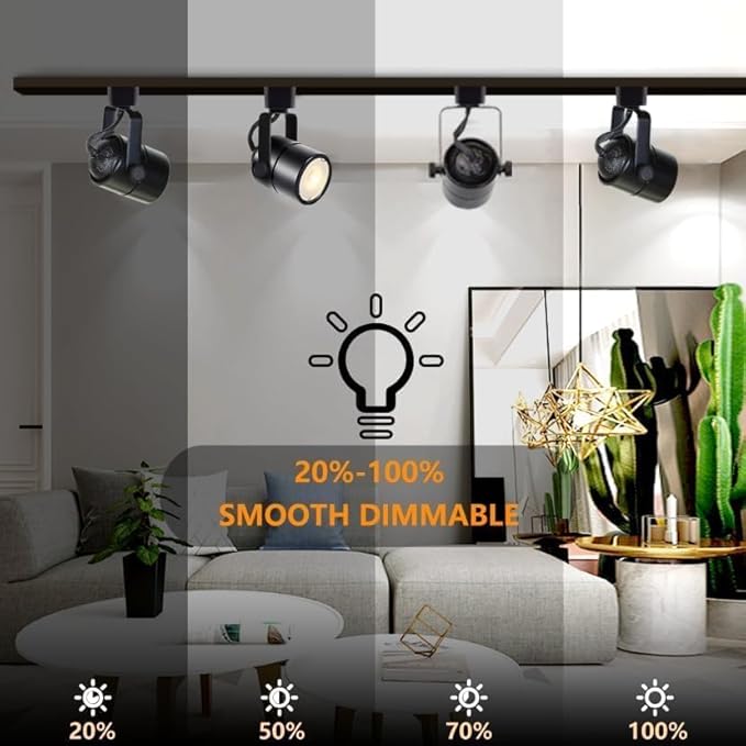 GU10 LED Black Track Lighting Complete Kit, Dimmable H Type 14.76FT Track Rails,4000K Natural Light 12 Packs GU10 LED Bulbs Ceiling Spotlight Fixture, an Cost-Effective Lighting Solution
