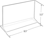 Azar Displays 142704 8.5-Inch W x 5.5-Inch H Top- Load Acrylic Sign Holder, 10-Pack