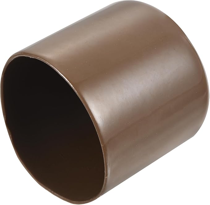 uxcell 4pcs Rubber End Caps 43mm ID Vinyl Round Tube Bolt Cap Cover Screw Thread Protectors Brown, 40mm Height