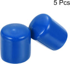 uxcell 5pcs Rubber End Caps 22mm ID Vinyl Round Tube Bolt Cap Cover Screw Thread Protectors Blue