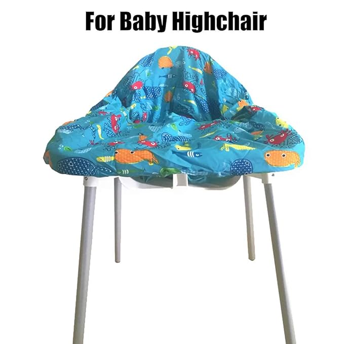 Pozico Baby Shopping Cart Cover & High Chair Cover – Machine Washable, Grocery Cart Cover with Portable Cloth Bag Included, Underwater World Blue Design