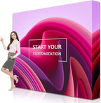 Customize Fabric Display Stand Trade Show Backdrop Aluminum Portable Pop Up Display Banner Backdrop with Collapsible Frame and Banner Set 12.5×7.5 FT