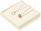 Oirlv Microfiber Jewelry Pendant Display Tray Jewelry Necklace Organizer Display Tray(Beige)